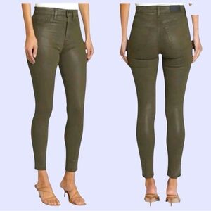 Pistola Aline Coated Shimmer High Rise Ankle Jeans in Juniper